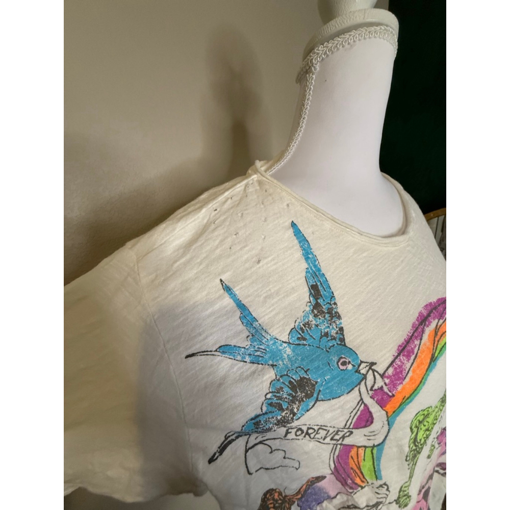 Magnolia Pearl Love Poets Tee NWT One Size Boho Graphic Cotton Shirt - Picture 6 of 8